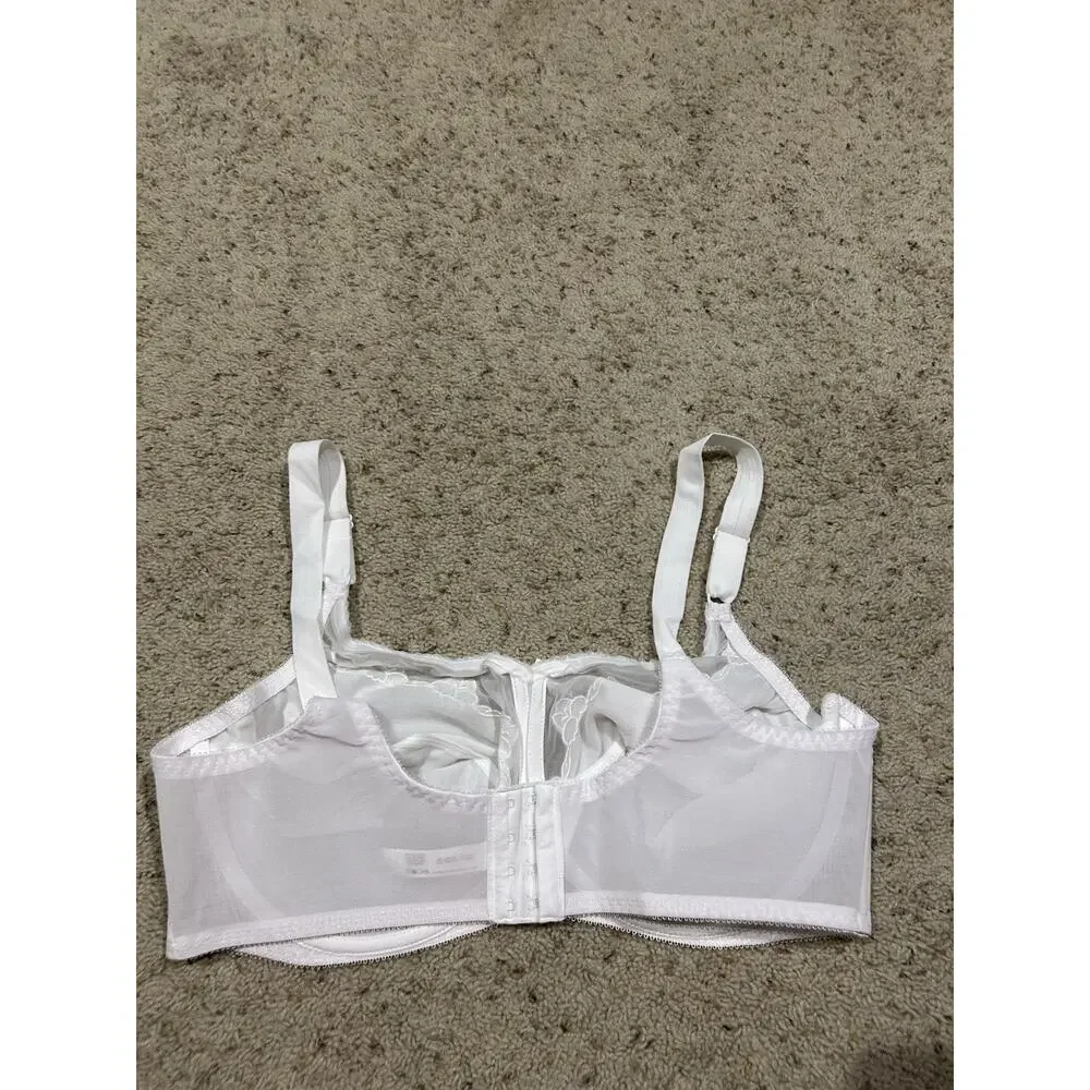 NOS Vtg Flower BALI 40DDD BRA Soft Cup Underwire #180 Feminine WHITE New F25